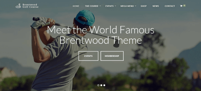 Brentwood, un tema de WordPress para un club de golf 