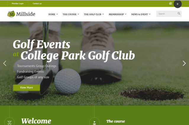 Temas de WordPress para campos de golf de Millside