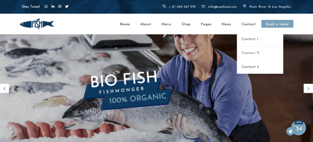 Pesce Plantillas Web para Sitios de Mariscos
