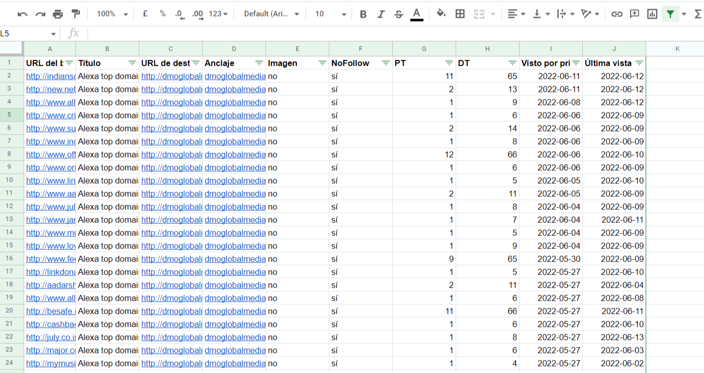 Combinar referencias de páginas de Excel