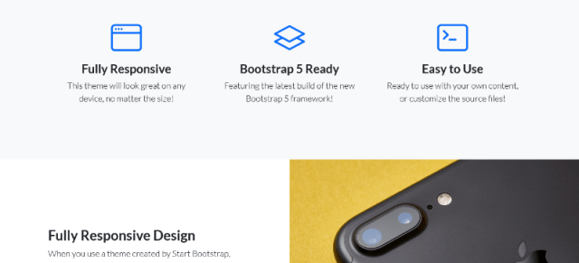 Página de inicio de Start Bootstrap