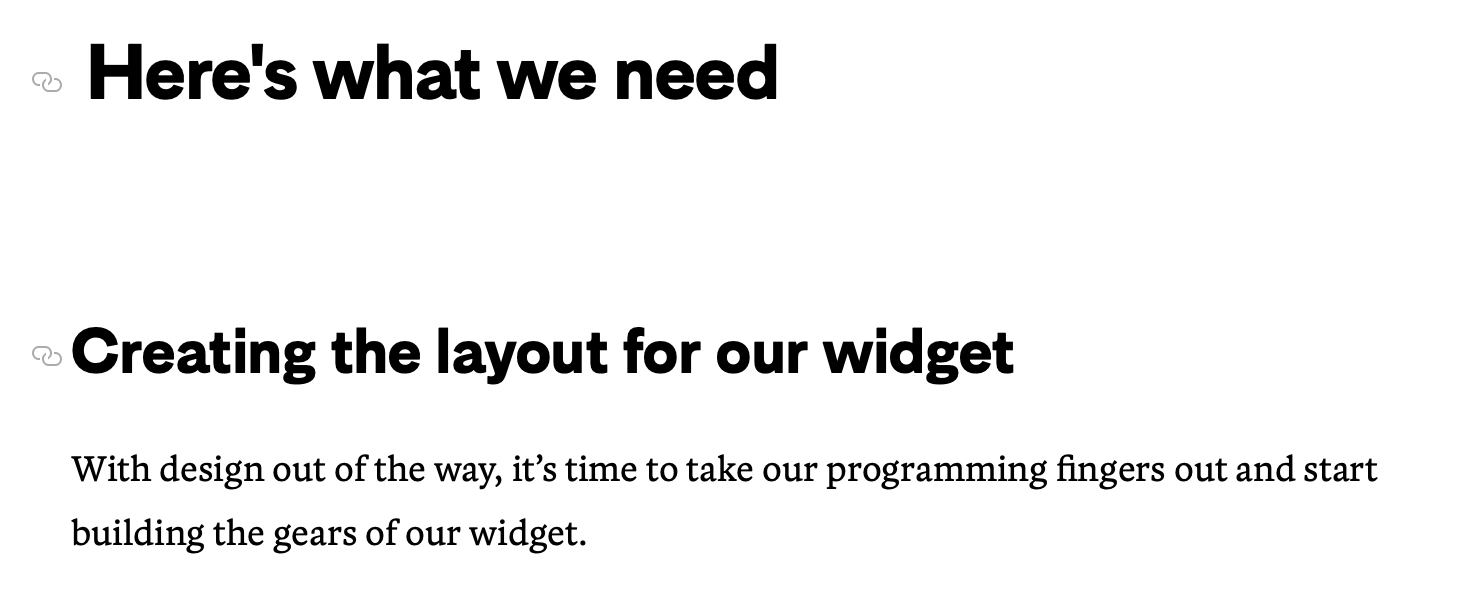 Artículo del título 2 directamente encima del título 3.