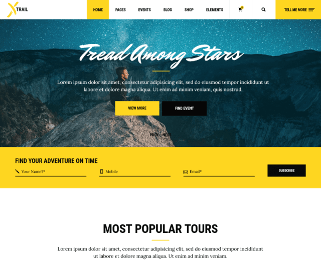 Xtrail: la mejor plantilla de sitio web para exteriores